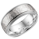 Load image into Gallery viewer, 14K White Gold 8mm wide CrownRing wedding band