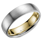 Load image into Gallery viewer, 14K White & Yellow Gold 6mm wide CrownRing wedding band