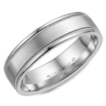 Load image into Gallery viewer, 14K White Gold 6mm wide CrownRing wedding band