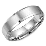 Load image into Gallery viewer, 14K White Gold 6mm wide CrownRing wedding band