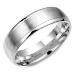 Load image into Gallery viewer, 14K White Gold 6mm wide CrownRing wedding band
