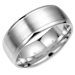 Load image into Gallery viewer, 14K White Gold 8mm wide CrownRing wedding band
