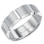 Load image into Gallery viewer, 14K White Gold 8mm wide CrownRing wedding band