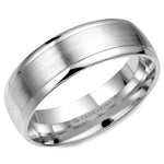 Load image into Gallery viewer, 14K White Gold 7mm wide CrownRing wedding band