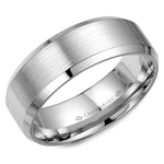 Load image into Gallery viewer, 14K White Gold 8mm wide CrownRing wedding band