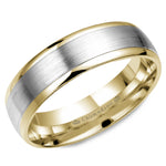 Load image into Gallery viewer, 14K White & Yellow Gold 6mm wide CrownRing wedding band
