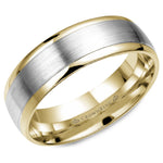 Load image into Gallery viewer, 14K White & Yellow Gold 7mm wide CrownRing wedding band