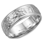Load image into Gallery viewer, 14K White Gold 7.5mm wide CrownRing wedding band