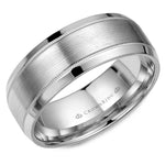 Load image into Gallery viewer, 14K White Gold 8mm wide CrownRing wedding band