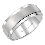 Load image into Gallery viewer, 14K White Gold 8mm wide CrownRing wedding band