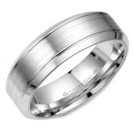 Load image into Gallery viewer, 14K White Gold 7mm wide CrownRing wedding band