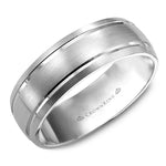 Load image into Gallery viewer, 14K White Gold 7mm wide CrownRing wedding band