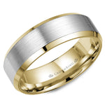 Load image into Gallery viewer, 14K White & Yellow Gold 7mm wide CrownRing wedding band