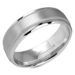 Load image into Gallery viewer, 14K White Gold 7mm wide CrownRing wedding band
