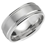 Load image into Gallery viewer, 14K White Gold  8mm wide CrownRing wedding band
