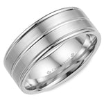 Load image into Gallery viewer, 14K White Gold 8mm wide CrownRing wedding band