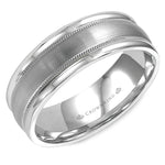 Load image into Gallery viewer, 14K White Gold 7mm wide CrownRing wedding band