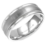 Load image into Gallery viewer, 14K White Gold  7mm wide CrownRing wedding band
