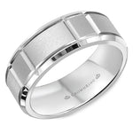 Load image into Gallery viewer, 14K White Gold 7mm wide CrownRing wedding band