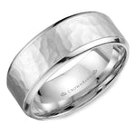 Load image into Gallery viewer, 14K White Gold 8mm wide CrownRing wedding band