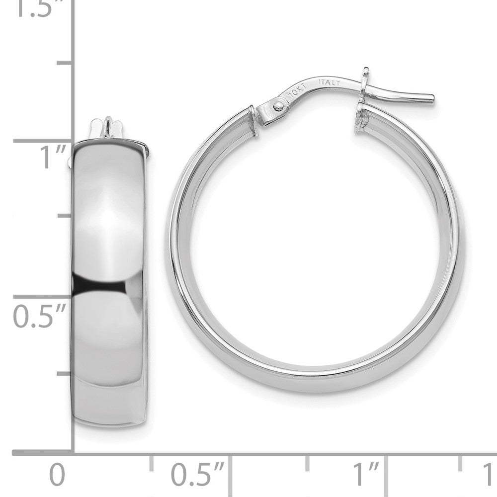 Leslie's 10K White Gold Polished Hoop Earrings10LE297