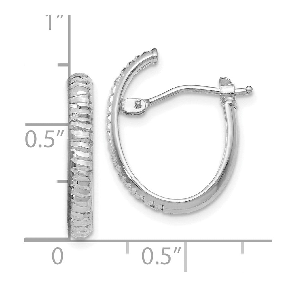 Leslie's 10K White Gold Polished D/C Hoop Earrings10LE418