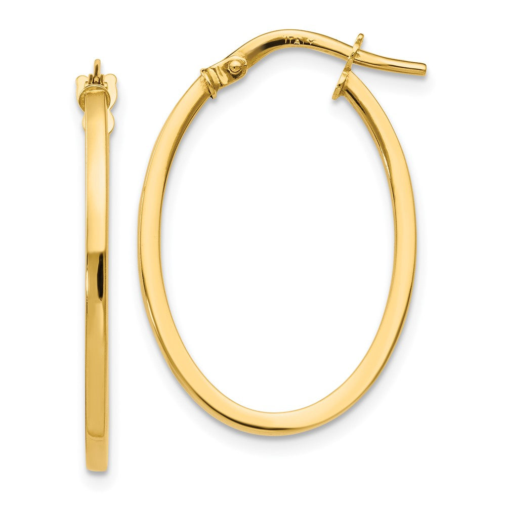 Leslie's 10K Polished Oval Hoop Earrings10LE424