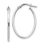 Load image into Gallery viewer, Leslie&#39;s 10K White Gold Polished Oval Hoop Earrings10LE428
