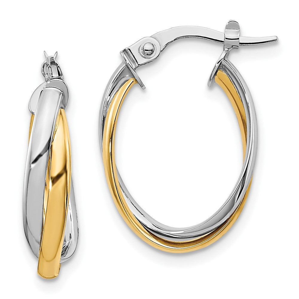 Leslie's 10K Two-tone Polished Hoop Earrings10LE493