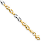 Load image into Gallery viewer, Leslie&#39;s 10K Two-tone Polished Bracelet10LF531-7.5
