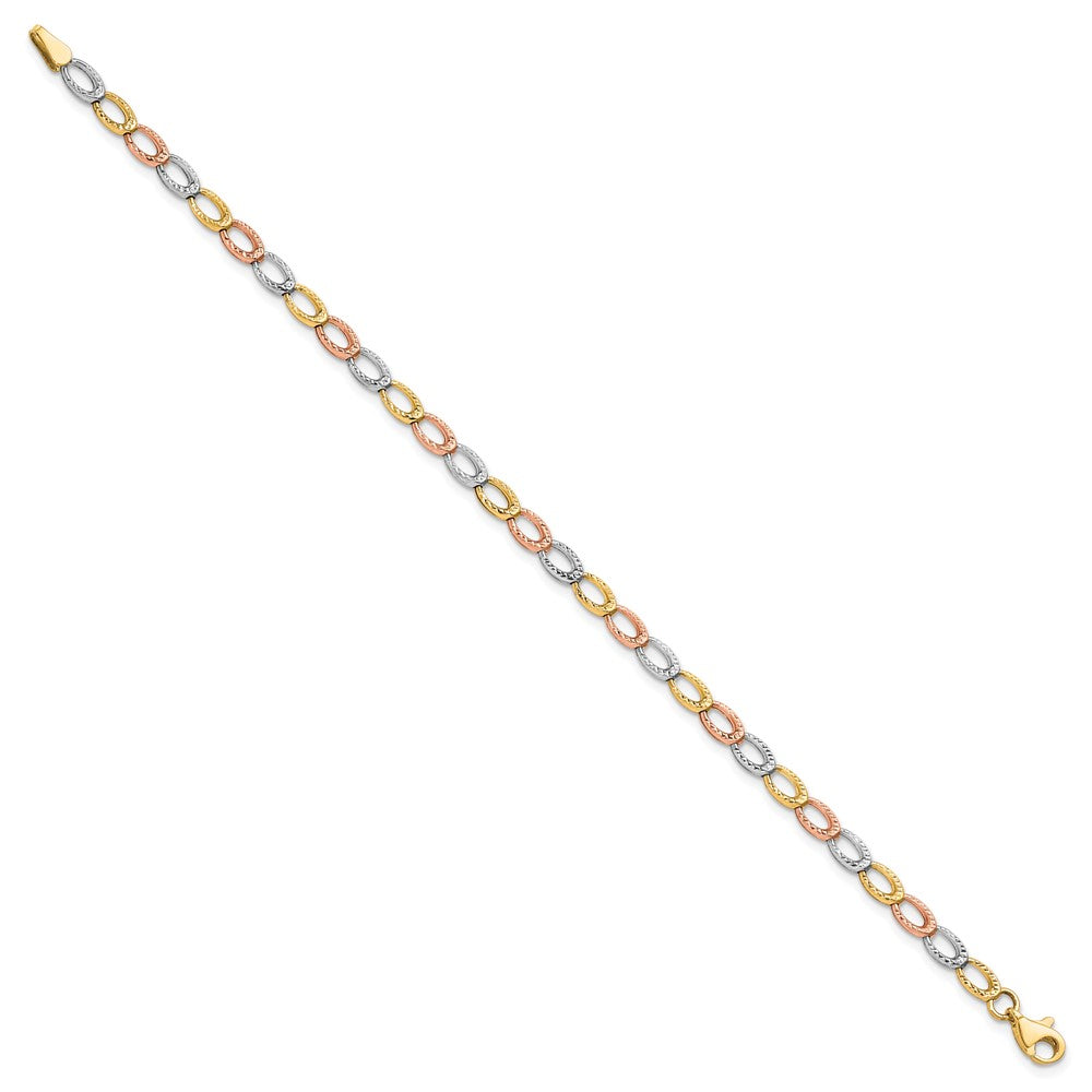 Leslie's 10K Tri-Color D/C Bracelet10LF537-7.25