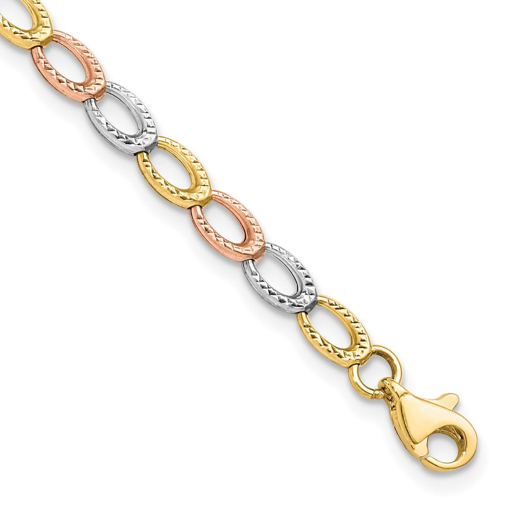 Leslie's 10K Tri-Color D/C Bracelet10LF537-7.25