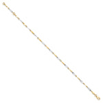 Load image into Gallery viewer, Leslie&#39;s 10K Two-tone Polished Fancy Link 1in ext. Anklet10LF548-9
