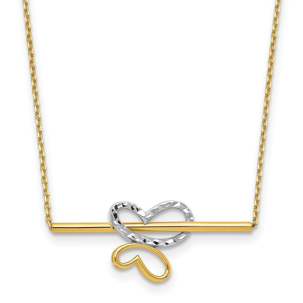 Leslie's 10K Rhodium-plated Polished D/C Butterfly Bar Necklace10LF605-18