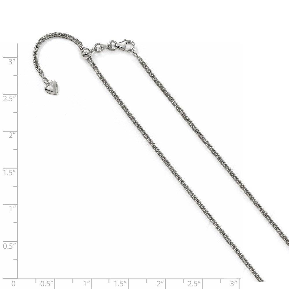 Leslie's 14K White Gold 1.5 mm Adjustable Wheat Chain1269-22