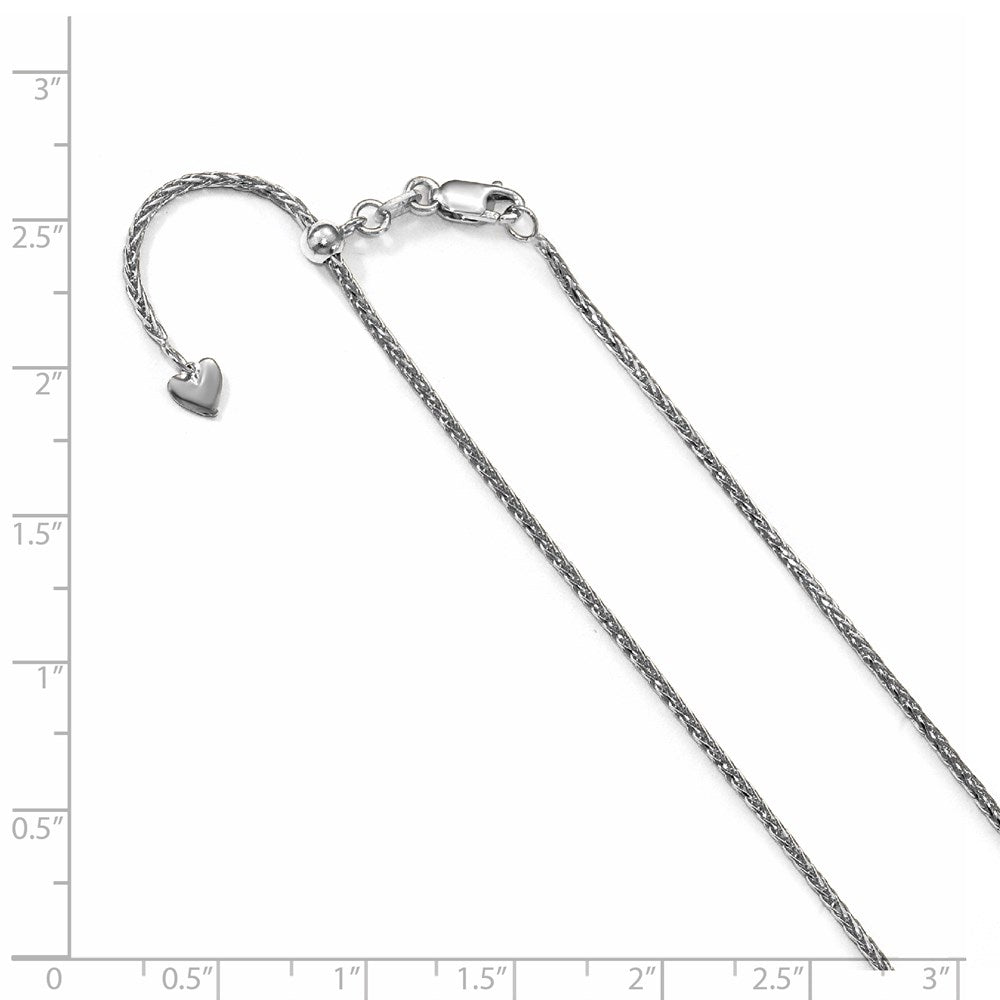 Leslie's 14K White Gold 1.3 mm Adjustable D/C Wheat Chain1271-22