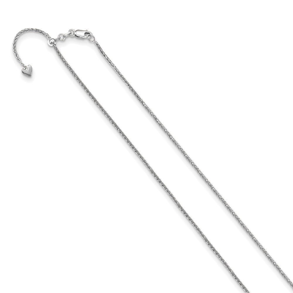 Leslie's 14K White Gold 1.3 mm Adjustable D/C Wheat Chain1271-22