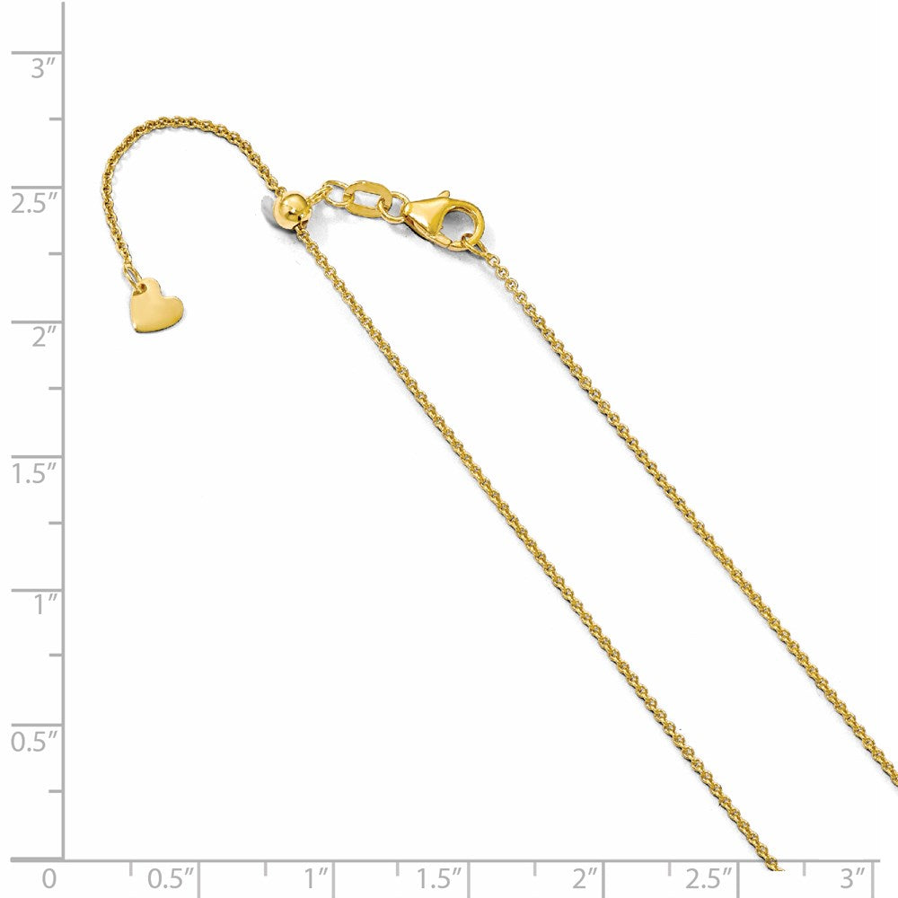 Leslie's 14K 1.1 mm Round Cable Adjustable Chain1287-22