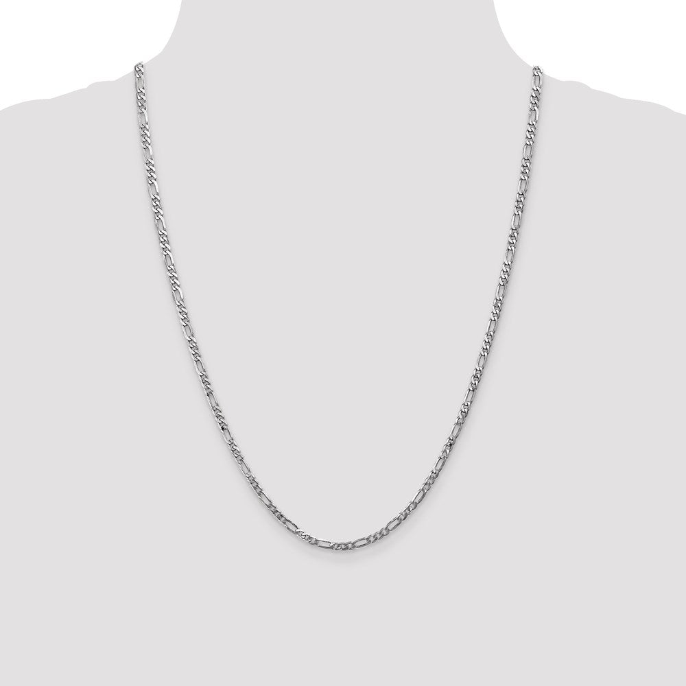 Leslie's 14K White Gold 3.0mm Flat Figaro Chain1300-24