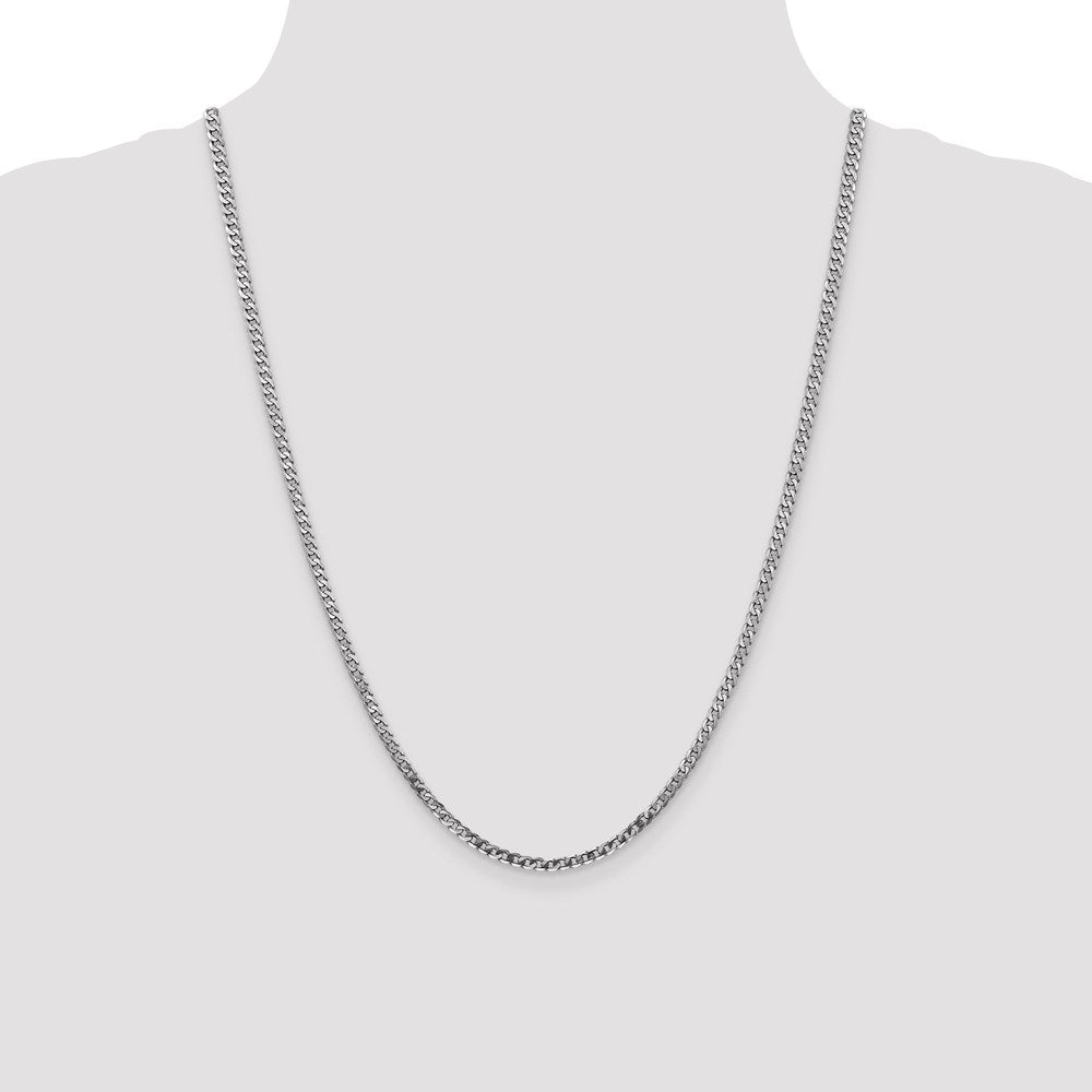 Leslie's 14K White Gold 2.9mm Flat Beveled Curb Chain1311-24