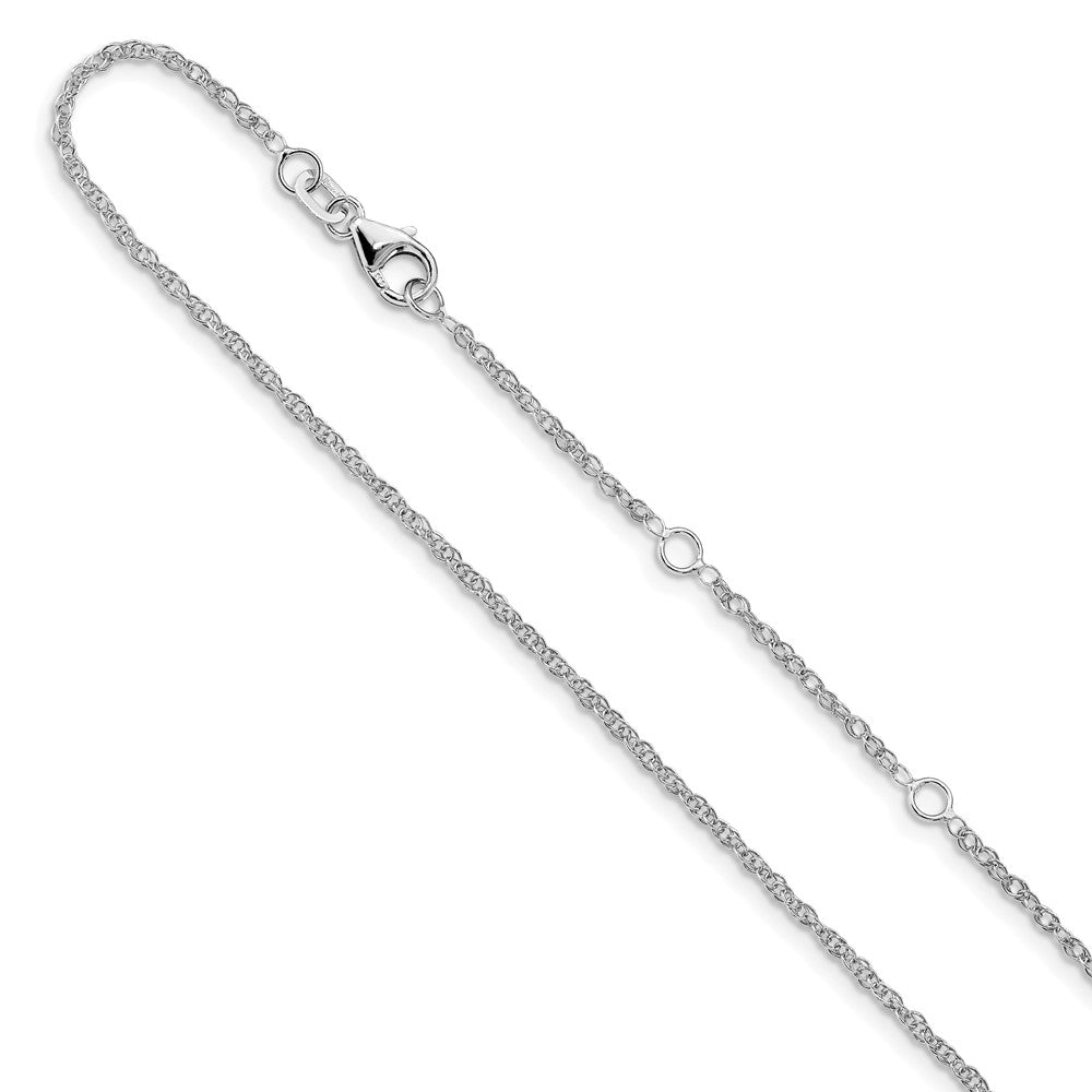 Leslie's 14k White Gold 1.50mm D/C loose rope 1in + 1in Adjustable Chain1369-16+2