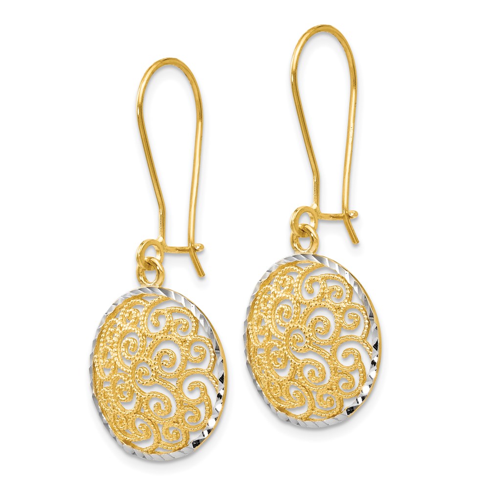 Leslie's 14K Two-tone Filigree Dangle Earrings143A