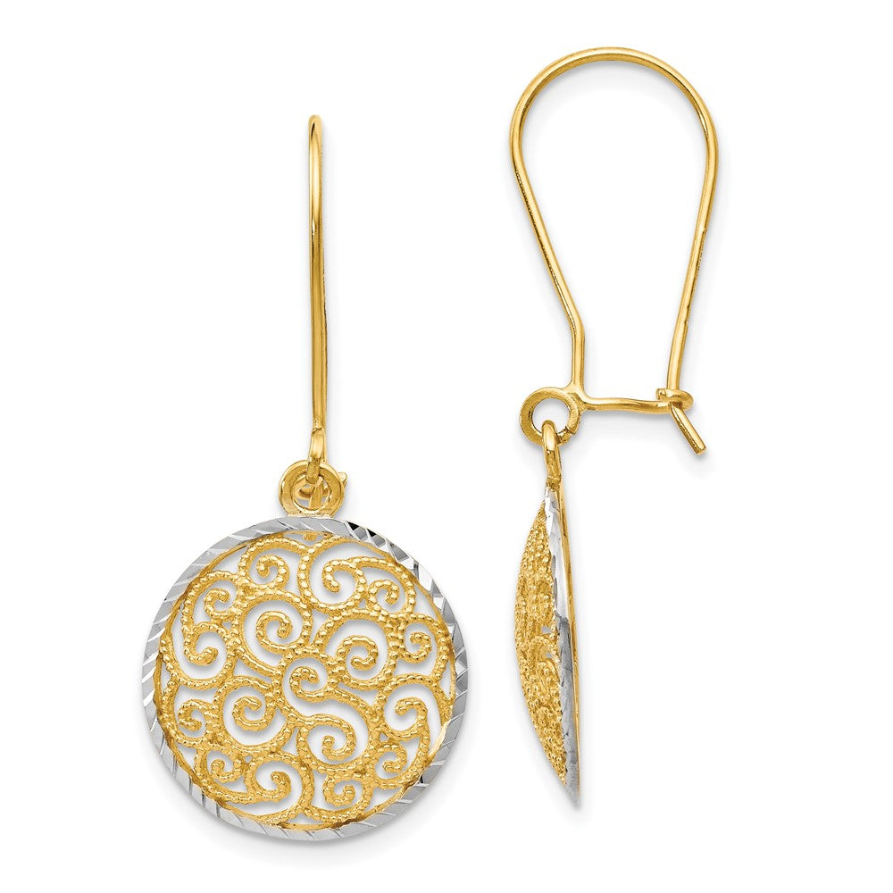 Leslie's 14K Two-tone Filigree Dangle Earrings143A