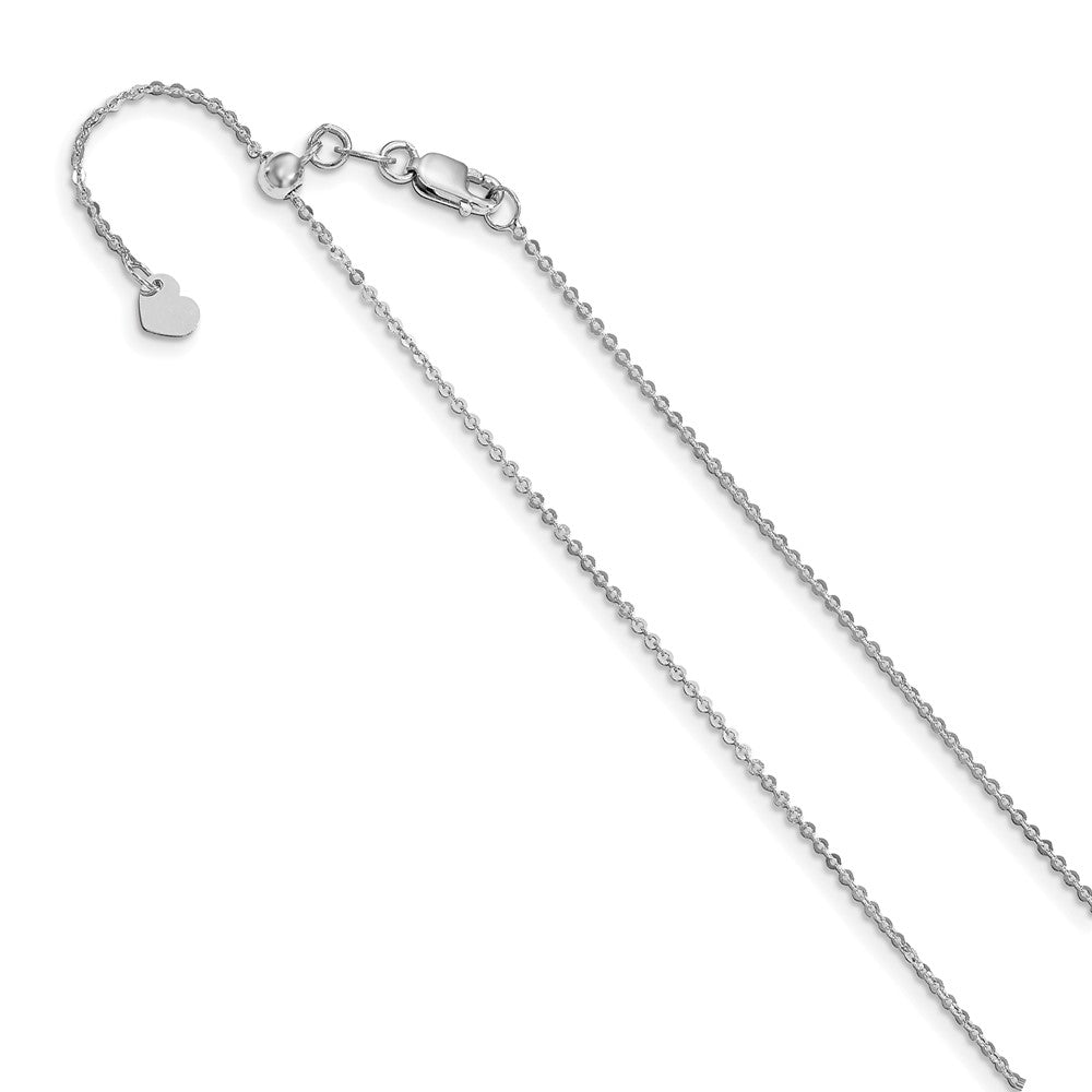 Leslie's 14K White Gold 1 mm Adjustable Flat Cable Chain3220-30