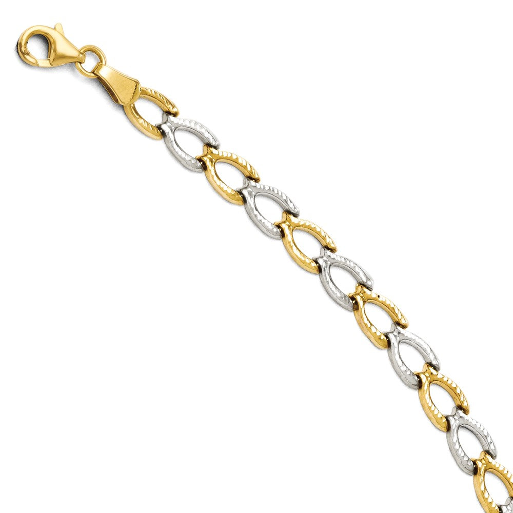 Leslie's 14K w/Rhodium D/C Bracelet3803-7