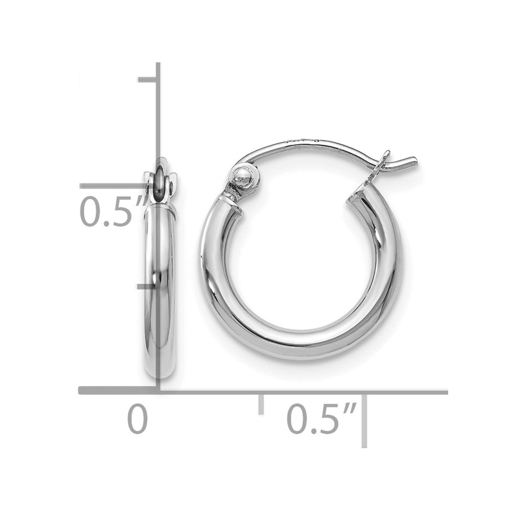 Leslie's 14K White Gold Polished Hoop Earrings45W