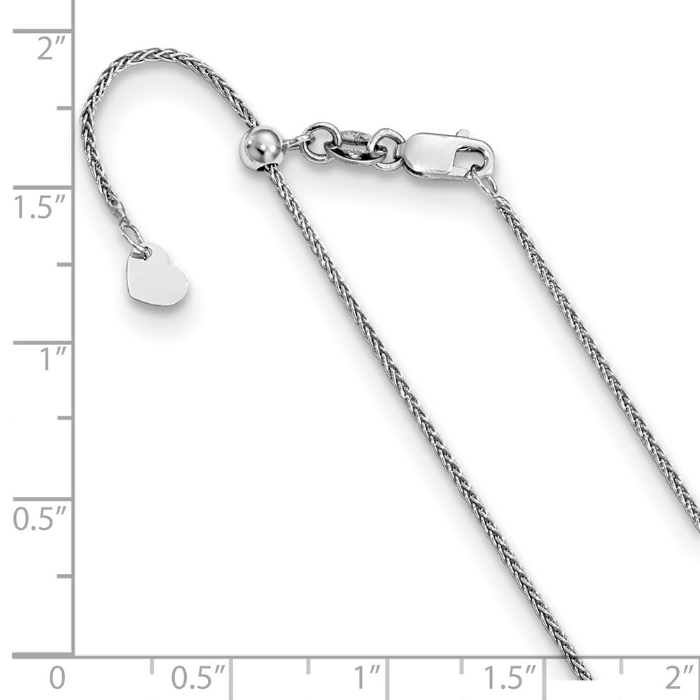 Leslie's 10K White Gold 1 mm Adjustable Wheat Chain5193-22