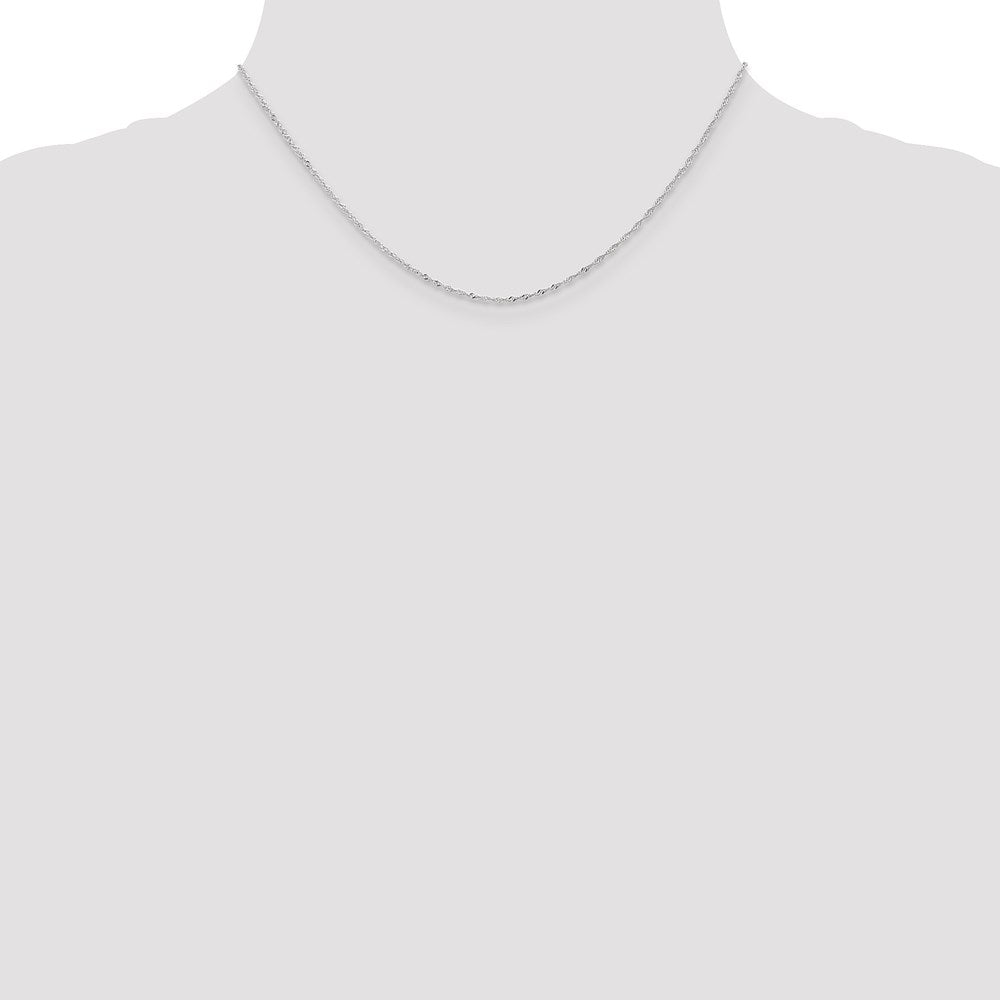 Leslie's 10K White Gold 1 mm Sparkle Singapore Chain5236-16