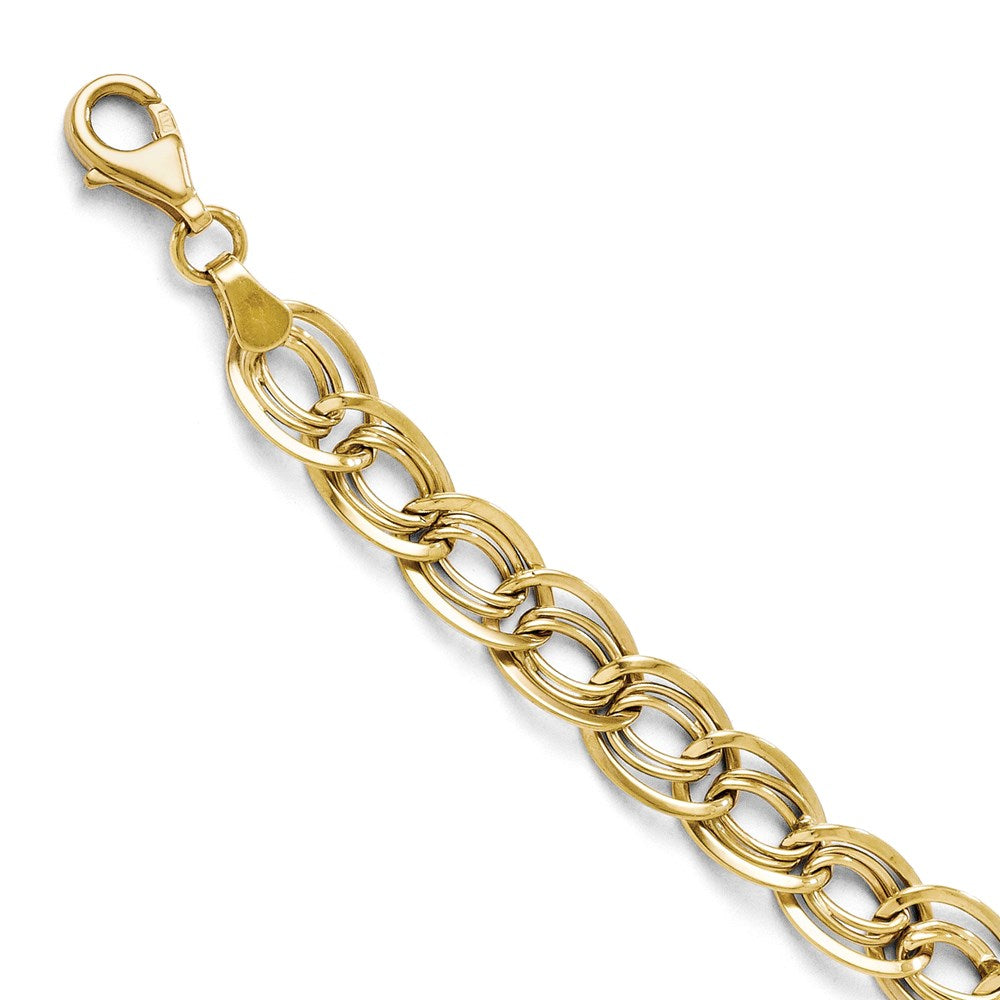 Leslie's 10K Yellow Gold Triple Link Flat Curb Bracelet5255-7.25