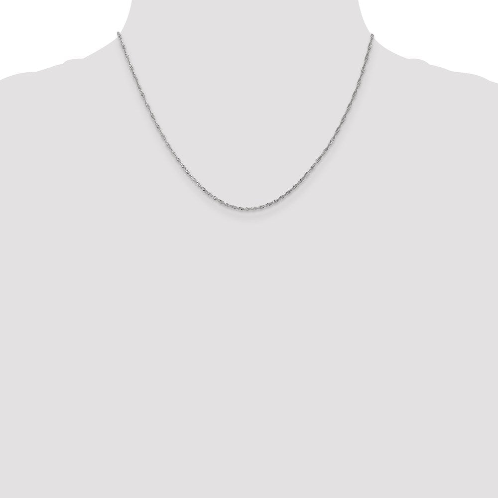 Leslie's 10K White Gold 1.3 mm Sparkle Singapore Chain5262-18